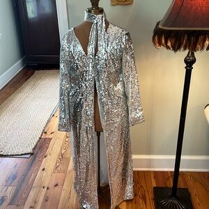 Dazzling Silver Sequin Jacket